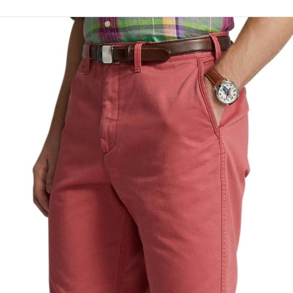 NWT Polo by Ralph Lauren Men's Red Shorts 33W Classic Fit 9" Stretch Cotton